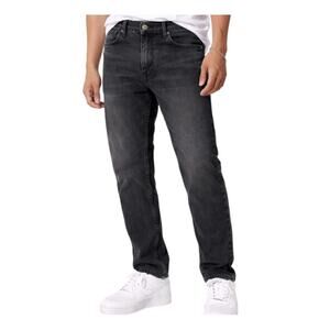 Levi’s 502 Black Tapered Jeans 33x30 Faded Wash Stretch Denim Modern Fit